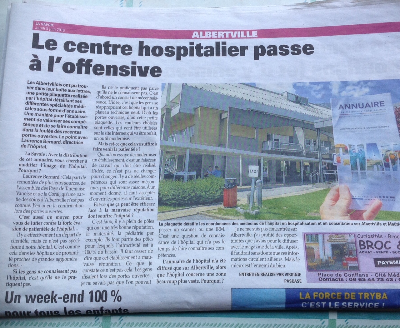 2016-06-08 - La Savoie - Le centre hospitalier passe à l'offensive