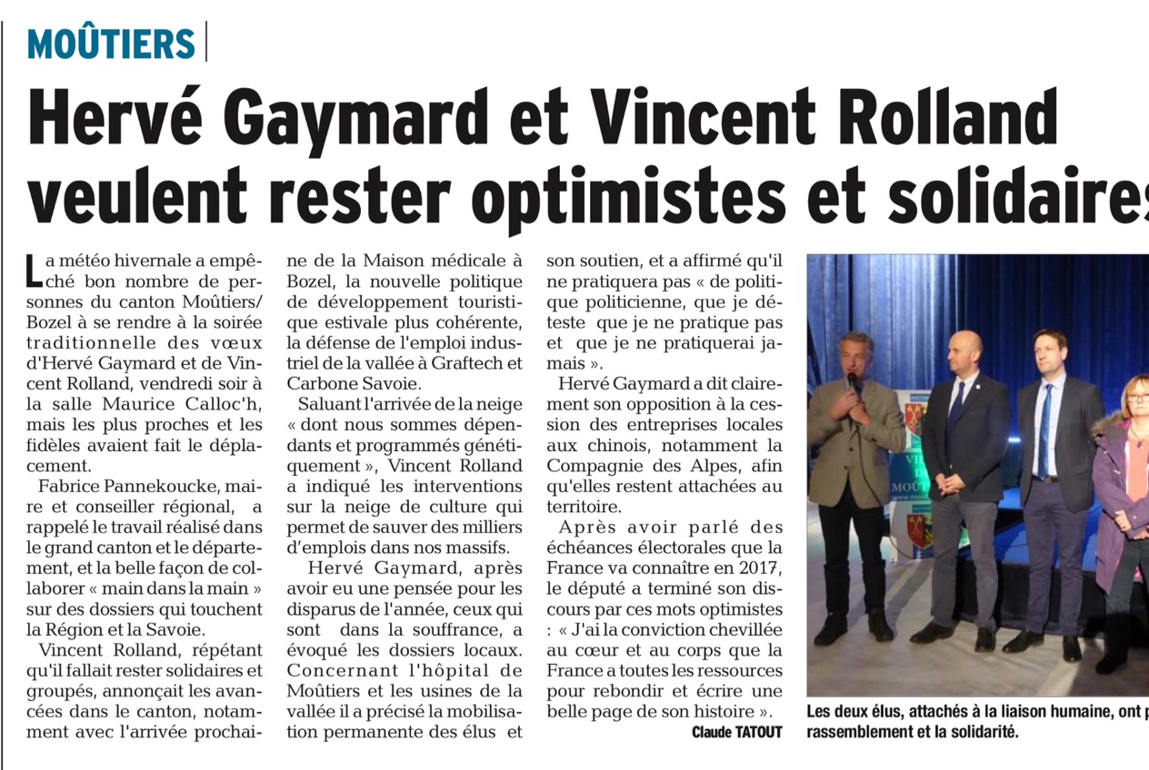 2017-01-17 - DL - Hervé Gaymard et Vincent Rolland veulent rester optimistes et solidaires